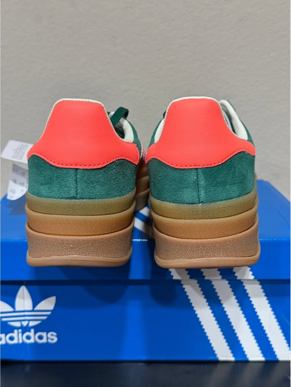 Size 6Y/7 Women - Adidas Gazelle Bold GS “Collegiate Green Coral Cream White”